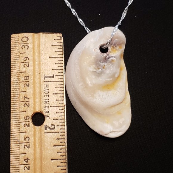 Ocean Treasures Collection artisan shell necklace w/20" 925plated Sterling chain - Picture 3 of 5